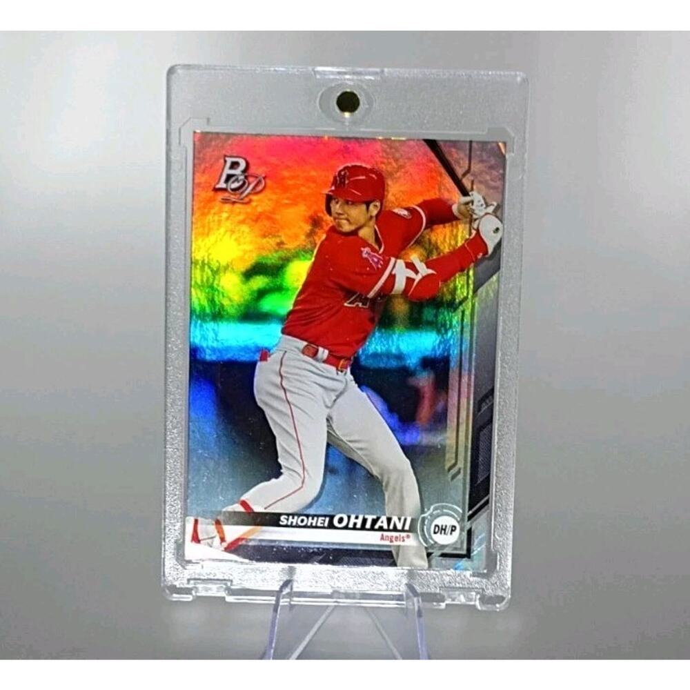 Shohei Ohtani 2019 Bowman Platinum #2 Silver Foil Refractor Batting Angels - Picture 6 of 10